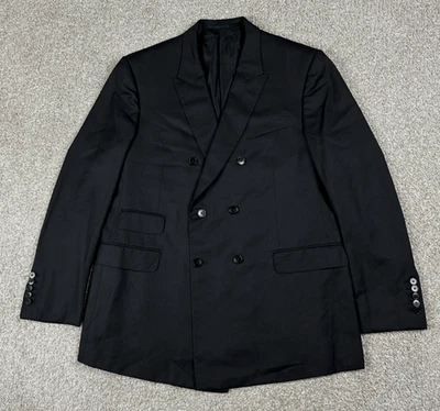 Gucci Blazer Mens 56L EU 46L US Black Wool Silk Blend Double Breasted Jacket - Image 1 of 4