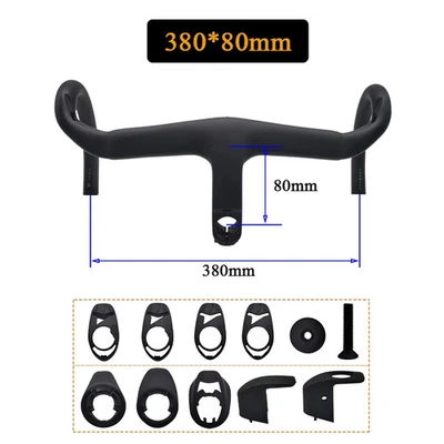 Carbon 380-440mm Internal Wiring Integrated Handlebar 28.6mm with Bike Spacer - Image 1 of 4