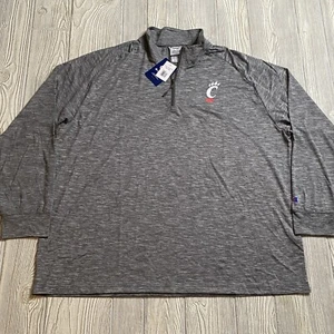 UC Cincinnati Bearcats 1/4 Zip Pullover Men’s 2XL Gray Lightweight Champion New - Picture 1 of 12