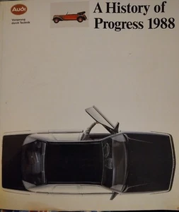 1988 AUDI A HISTORY OF PROGRESS PRESS MEDIA MEMBER PRESS RELEASE KIT BOOK RARE - Bild 1 von 1