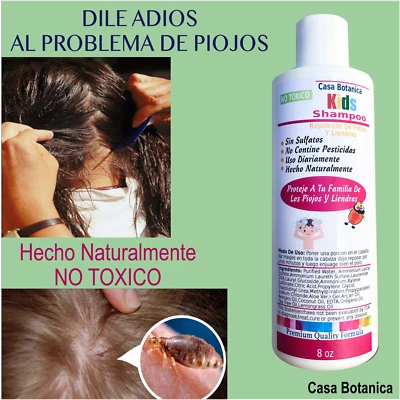 SHAMPOO MATA PIOJOS Y LIENDRAS 8 oz -NO TOXICO NATURAL EFECTIVO CASA BOTANICA - Image 1 of 2