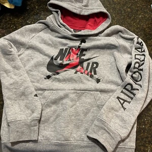 Nike Air Jordan Gray Logo Print Hoodie Boys' Size Medium 10-12 - Picture 1 of 9
