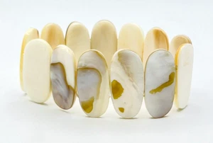 Mother Of Pearl Wide Stretch Bracelet - Picture 1 of 4