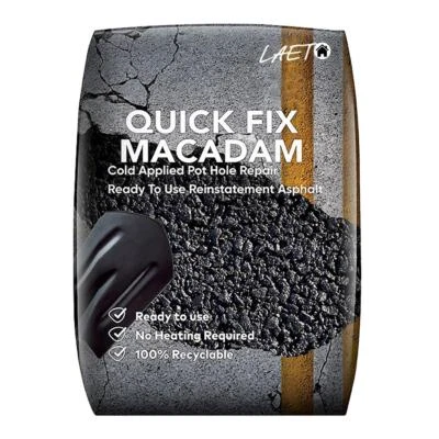 LAETO Quick Fix Macadam Topfloch Asphalt Reparatur Straße Einfahrt und Nutzfahrzeug 25 kg