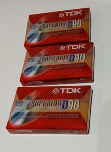 3 leere TDK Superior D90 Audio Kassette Band NEU/VERSIEGELT - Bild 1 von 6