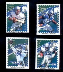 Juego de pegatinas 1996 PS Seattle Seahawks Cortez Kennedy Rick Mirer Joey Galloway  - Imagen 1 de 1