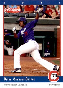 2011 Chattanooga Lookouts Grandstand #4 Brian Cavazos-Galvez Albuquerque NM Card