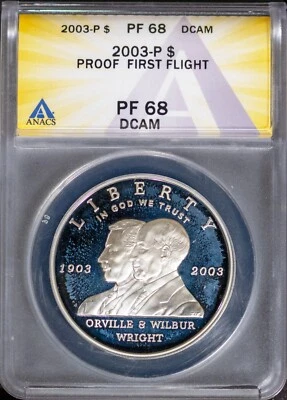 2003-P Silver First Flight PF68DCAM ANACS # 7670505 + Bonus - Image 1 of 2