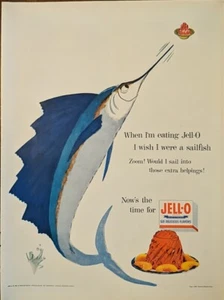 1954 vintage Jell-O print ad.  I wish I were a Sailfish  - Picture 1 of 1