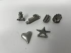 6 Monopoly America Box Game Token Pewter Piece Replacement Mini Crafts Parts