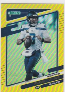 RUSSELL WILSON PRESS PROOF Premium GOLD FOIL VARIATION Football Card SEAHAWKS! - Picture 1 of 2