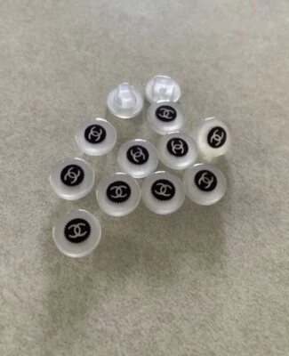 Chanel Vintage 9mm Pearl White Shank Buttons 6pc Set 3/8” - Image 1 of 3