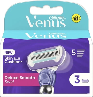 Pack 3 Lames Gillette VENUS " Deluxe Smooth Swirl " Recharges Rasoir Femme 5*