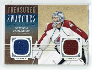 14-15 UD Upper Deck Artifacts Treasured Swatches  Semyon Varlamov  Dual Jerseys
