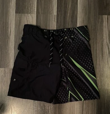 NIÑOS JOE BOXER BAÑADOR BOARD SHORTS NEGRO Y VERDE XS 4-5 Foto 1 de 4