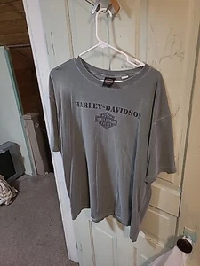 Vintage Harley Davidson Shirt Mens L Gray Single Stitch Made In USA Distressed - Picture 1 of 10