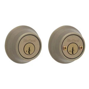 Kwikset 665 Antique Brass Double Cylinder Deadbolt featuring SmartKey Security - Picture 1 of 2