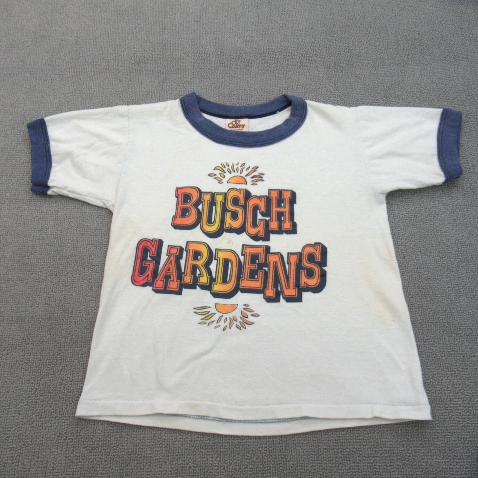 Camisa vintage Busch Gardens juvenil L beige Williamsburg años 90 puntada única timbre Foto 1 de 4