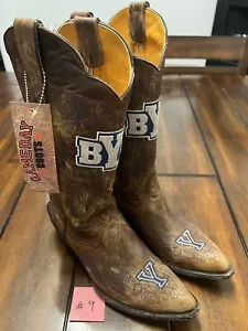 BYU Brigham Young University Cougars Women Distressed Gameday Boots Size 11 NEW! - Picture 1 of 6