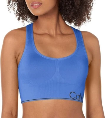CALVIN KLEIN PERFORMANCE Women's Sz XS Medium Impact Racerback Sports Bra Blue - Image 1 of 4