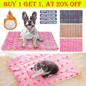 WARM PET BLANKET PAD CAT DOG BED SOFT FLEECE MAT WARM THERMAL RUG Pet Beds - Picture 1 of 13