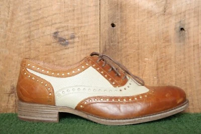 COLLEGE by Ramadozi Hand Made Tan & Ivory Leather Wingtips EU 36 ≈ US 4 Kids - Image 1 of 4