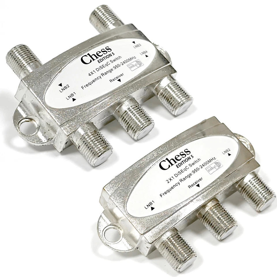 SAT Umschalter DiSEqC Schalter 4/1 Switch 2/1 TV Verteiler LNB 4K Full HD CHESS - Bild 1 von 4