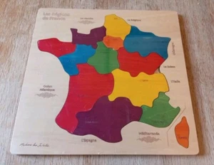 French Map Wooden Puzzle 36cm By 36cm - Picture 1 of 6
