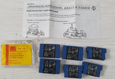 6 x Kraus & Naimer H010-A11-VE Auxiliary Contact Block L1-T1  - S60 - Image 1 of 4
