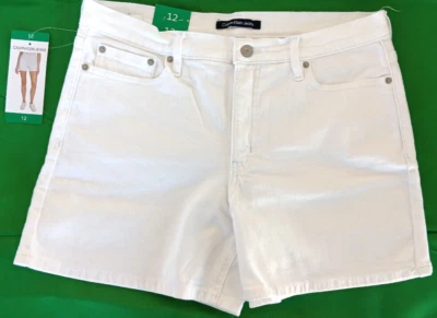 Calvin Klein Jeans Ladies White 5-Pocket Denim Shorts Size 10 12 14 NEW - Image 1 of 4