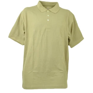 Red Jacket Collar Polo Button Dress Shirt Mens Adult Khaki Short Sleeve Cotton - Picture 1 of 5