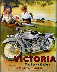 1920 Victoria Motorräder Wandbild - Motorrad Poster - 12X16/16X20/18X24/24X36 - Bild 1 von 11