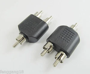 10x RCA Male Plug To 2 Dual RCA Male Y Splitter Audio AV Plug Adapter Connector - Picture 1 of 1