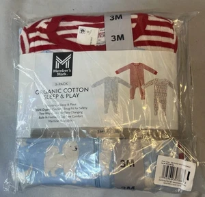 Member's Mark Baby 3-Pack Organic Cotton Soft Sleep & Play Dogs & Gnomes 3M #1 - Picture 1 of 3