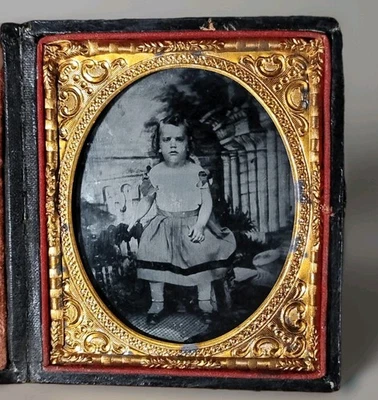 Ambrotype Of A Little Person Or Young Girl In A Dress In Full Case 1/6 - Image 1 of 4