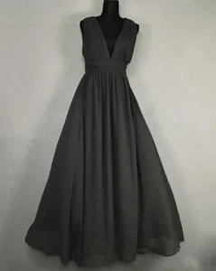 Lulus Kleid Damen Medium schwarz ärmellos tiefer V-Ausschnitt Maxi Abendkleid formell - Bild 1 von 12