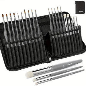 20pcs Miniature Paint Brushes Set Detail Paint Brush Set Nylon Carrier Acrylic - Picture 1 of 5