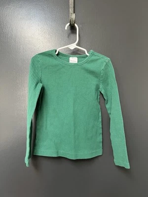 Hanna Andersson Green Ribbed Long Sleeve Top Sz 5 Girls - Image 1 of 4