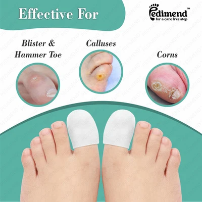 PEDIMEND™ Silikon Gel große Zehenkappe Schutz - für Hühneraugen, Schwielen & Blisterpackungen - UK VERKÄUFER