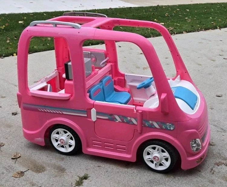 Barbie Dream Camper Power Wheels Battery Powered Ride-on Toy Car Music & Sounds - Image 1 of 4