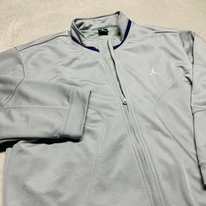 Vintage Air Jordan Jacket Mens L Full Zip Gray Y2K Track Jacket Pockets Mesh - Picture 1 of 10