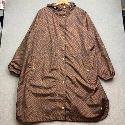 JOULES Raincoat UK 20 WAYBRIDGE Brown Waterproof Zebra Animal Leopard Packable - Image 1 of 4
