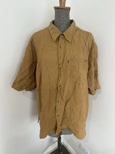 Camisa De Colección Y2K Años 90 Colorado 100% Lino Terrosa Manga Corta XL - Imagen 1 de 13