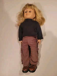 Battat Our Gen. 18" gebrauchte Puppe mit blonden Haaren & blauäugigen mit braunem & schwarzem Outfit AI - Bild 1 von 12