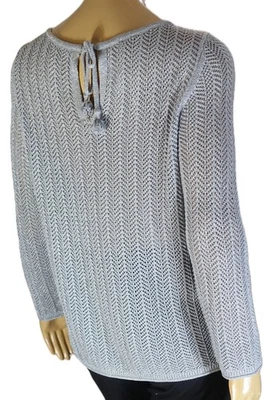 TALBOTS PLUS ~ ¡NUEVO CON ETIQUETAS!!~SUÉTER PULL-OVER GRIS SUAVE TEJIDO SUELTO HILOS PLATEADOS 2X Foto 1 de 4