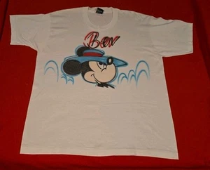 Vtg Mickey Mouse T-Shirt Adult Sz XL White Screen Stars Best Air Brush - Picture 1 of 15
