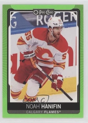 2021-22 O-Pee-Chee Neon Green Border /50 Noah Hanifin #335 - Image 1 of 2