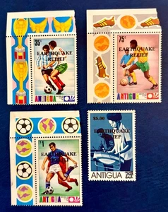 Estampillas de sobreimpresión de relieve de terremoto de Antigua 361-364/1974/MNH - Imagen 1 de 2
