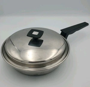 Pluramelt Flavorseal by Cory 9 Inch Stainless Steel Skillet & Lid #302 18-8 - Picture 1 of 9
