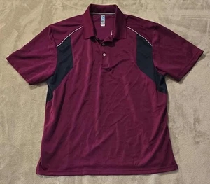 PGA Tour Mens Shirt XXL Burgundy Airflux Golf Polo Colorblock Moisture Wicking - Picture 1 of 17